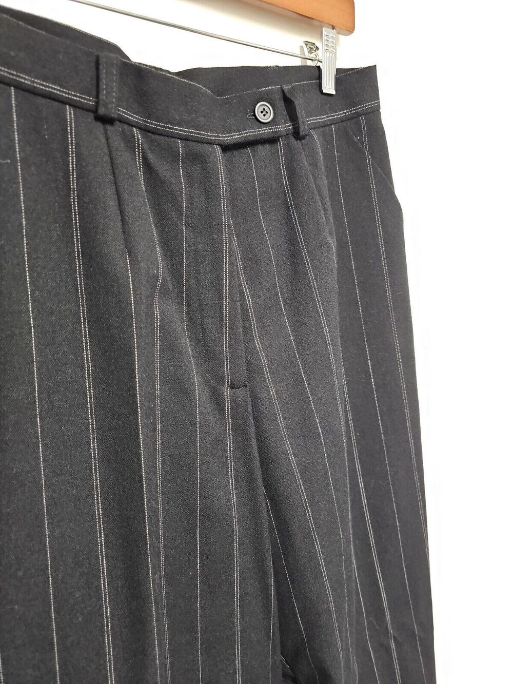 Vtg David N Pants Women's Size 12 Pinstriped 100% Wool Lined Straight Workwear